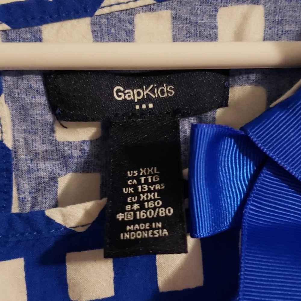 Gap Kids Blue White Sheath Dress XXL